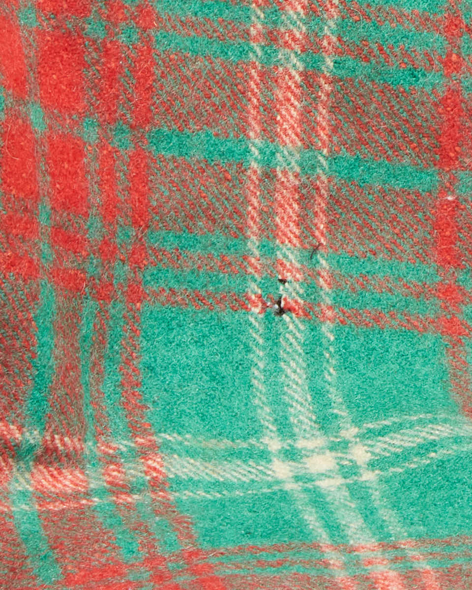 Vintage 1930s Saskatchewan Green And Red Tartan Wool Blanket