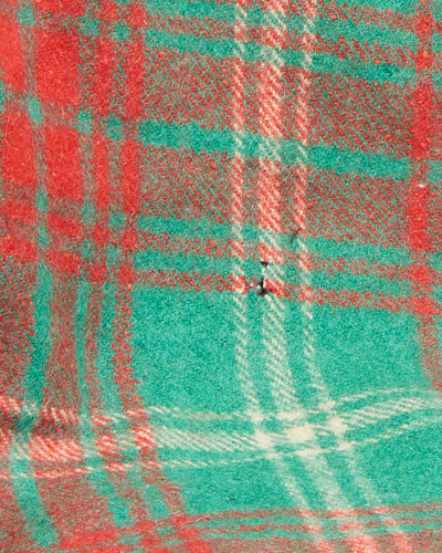 Vintage 1930s Saskatchewan Green And Red Tartan Wool Blanket