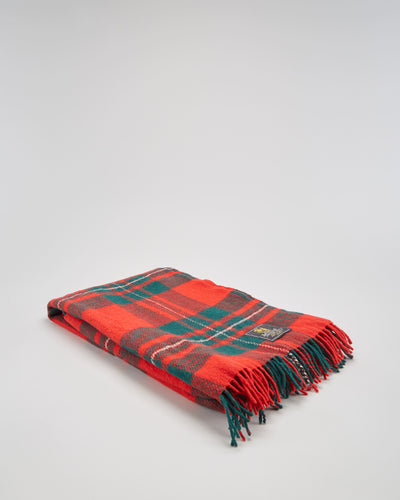 Vintage Edinburg Red Tartan Wool Throw
