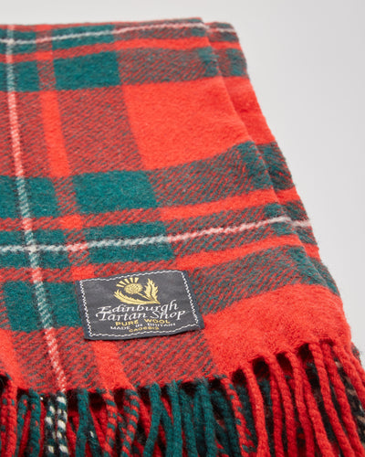 Vintage Edinburg Red Tartan Wool Throw