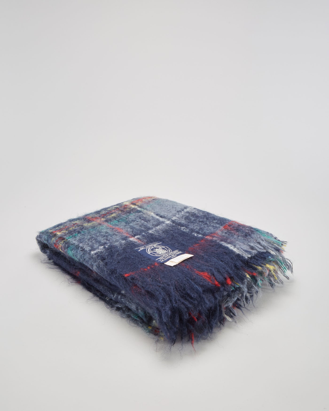 Hudson's Bay Blue Checked  Mohair Throw