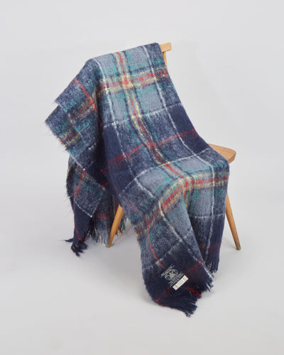 Hudson's Bay Blue Checked  Mohair Throw