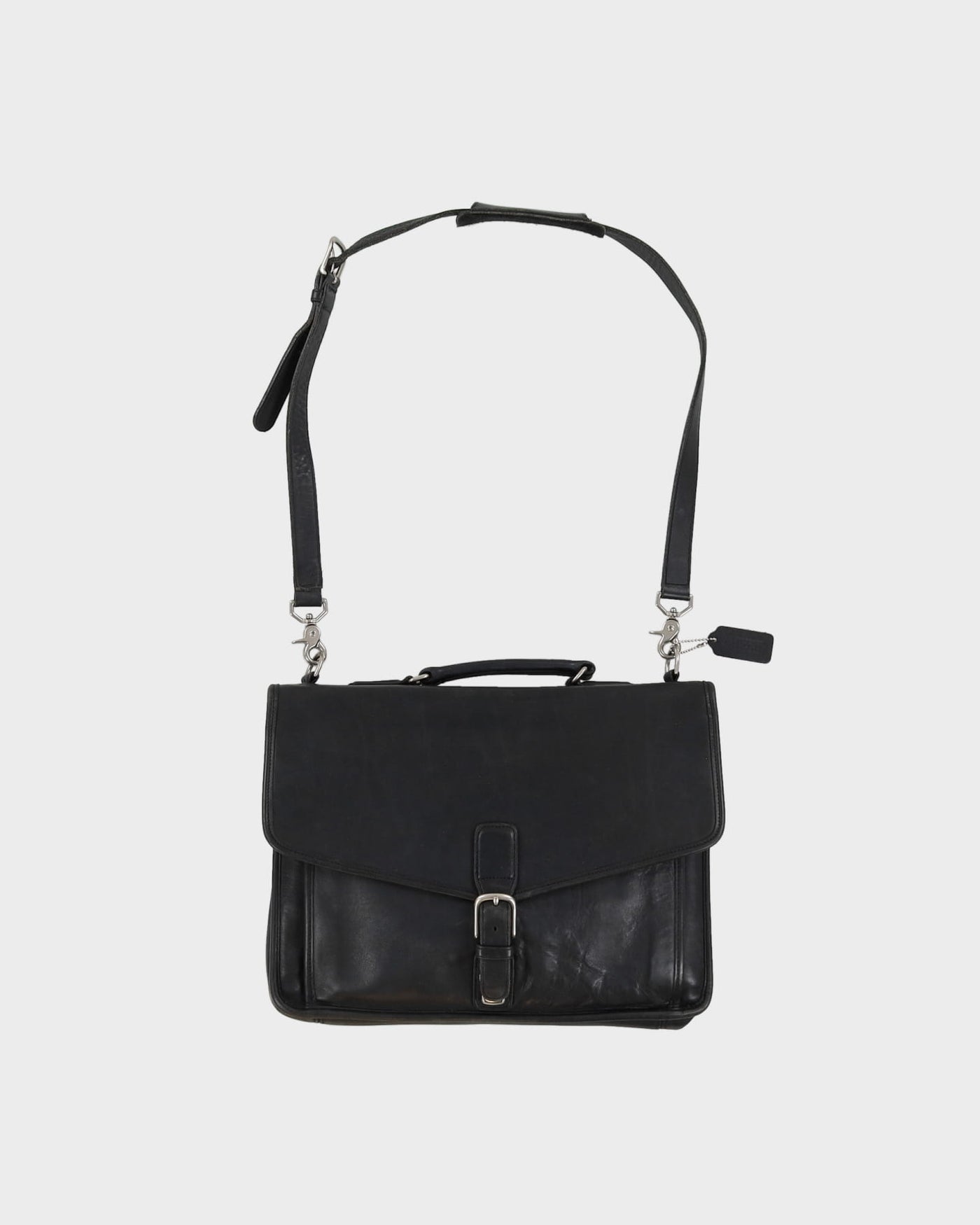 Coach Black Leather Briefcase - One Size