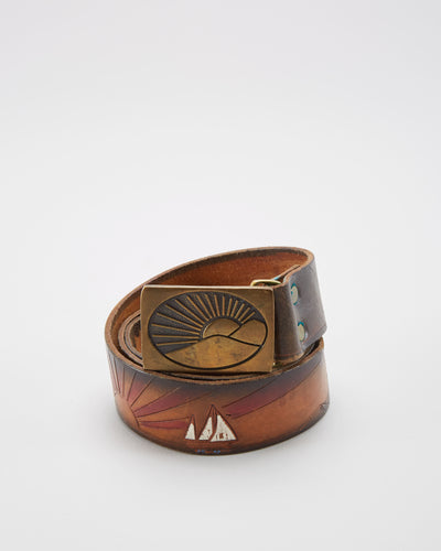 Tooled Leather Belt - W32 W37