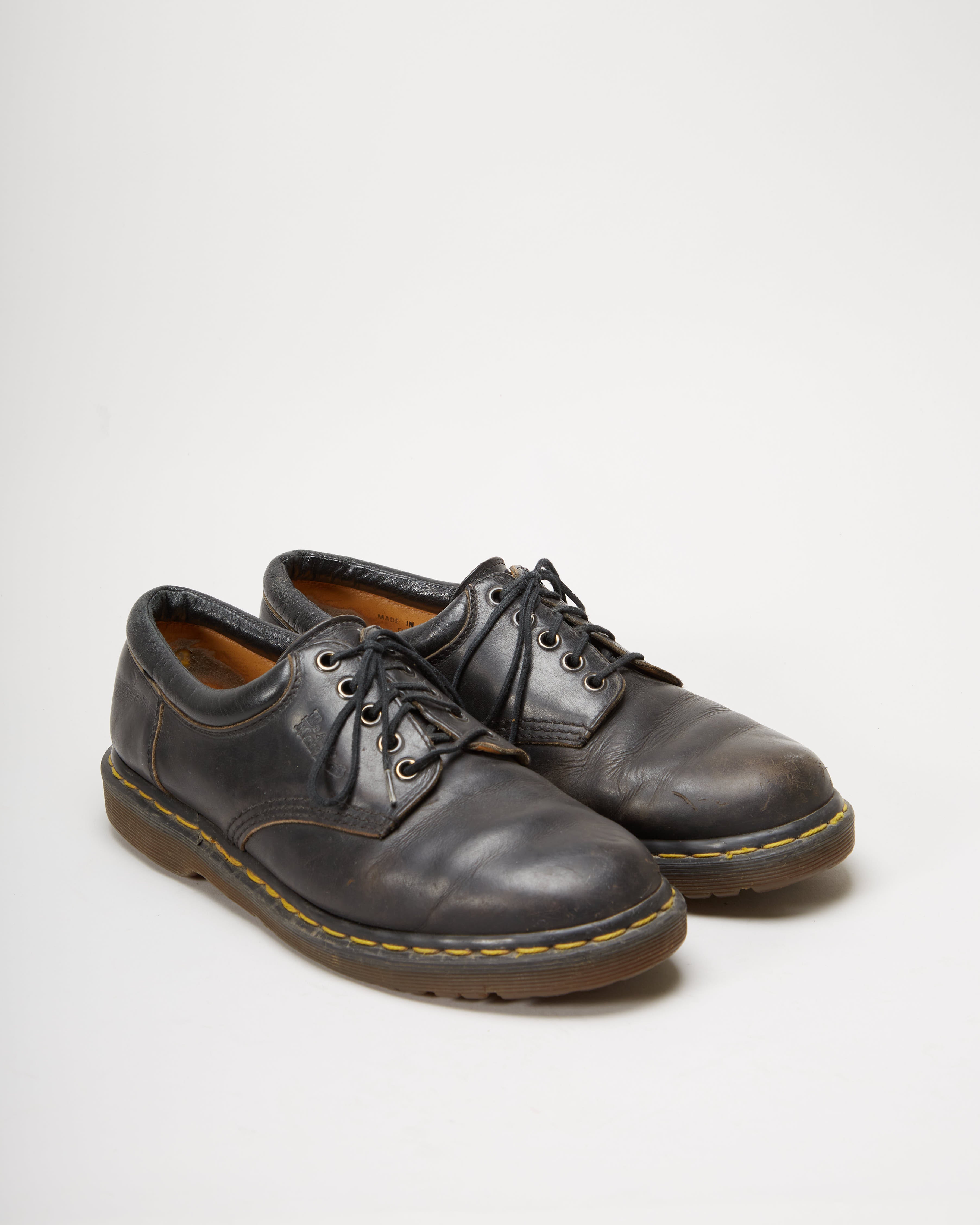 80s Dr. Martens Made In England Black Shoes - UK 8