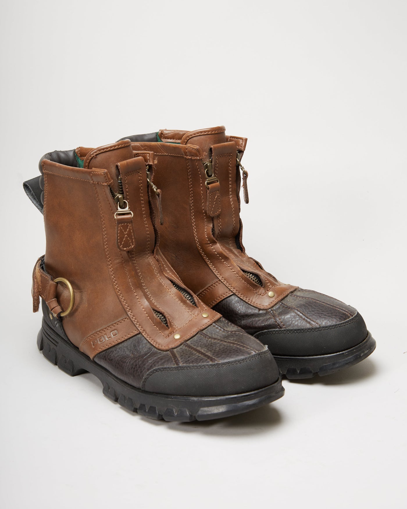 Ralph Lauren Brown Zip-Up Work / Hiking Boots - UK 10