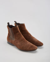 Prada Suede &amp; Leather Brown Boots - Mens UK 6.5