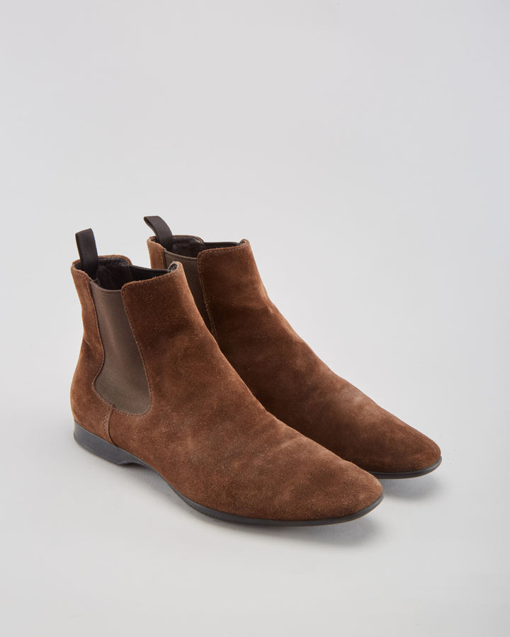 Prada Suede & Leather Brown Boots - Mens UK 6.5