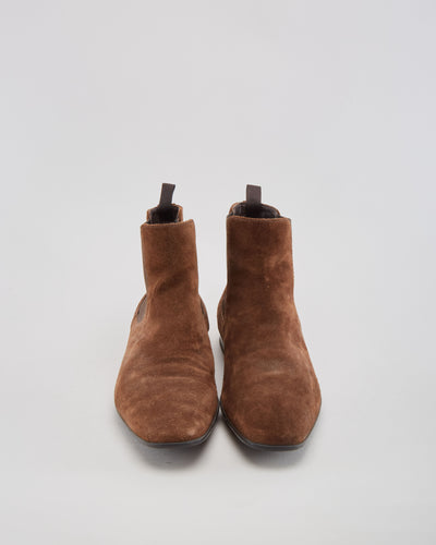 Prada Suede & Leather Brown Boots - Mens UK 6.5