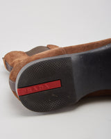 Prada Suede &amp; Leather Brown Boots - Mens UK 6.5