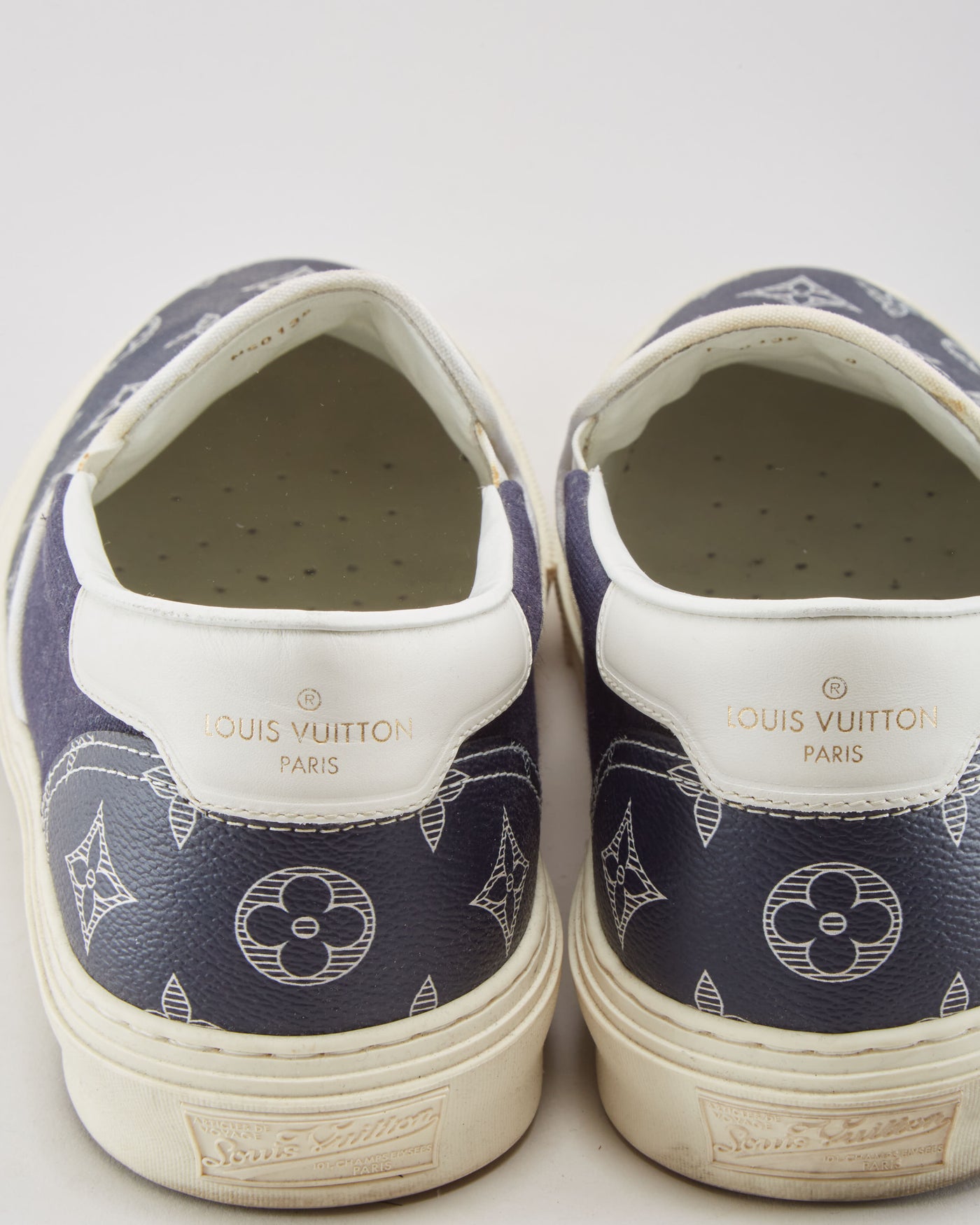 Trocadero leather low trainers Louis Vuitton Blue size 7.5 UK in