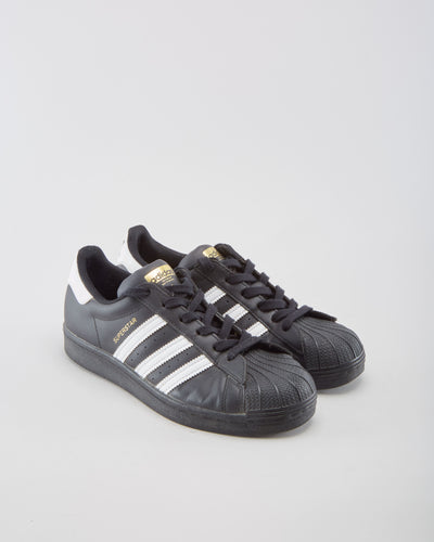 Adidas Superstar Black - Mens UK 5