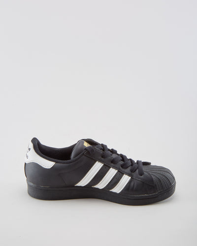 Adidas Superstar Black - Mens UK 5