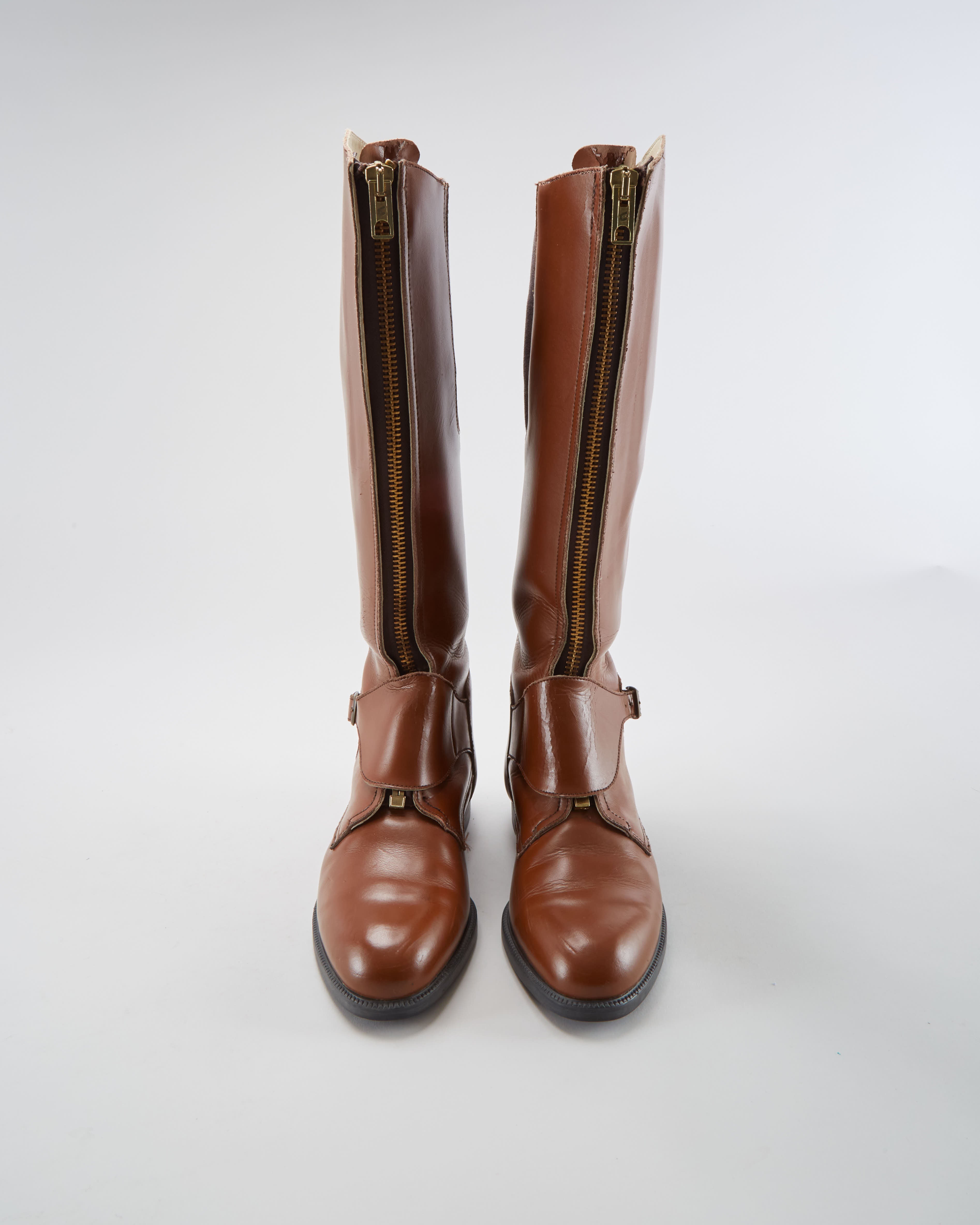 Vintage Brown Riding Boots - Mens UK 9