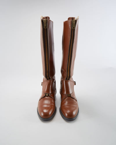 Vintage Brown Riding Boots - Mens UK 9
