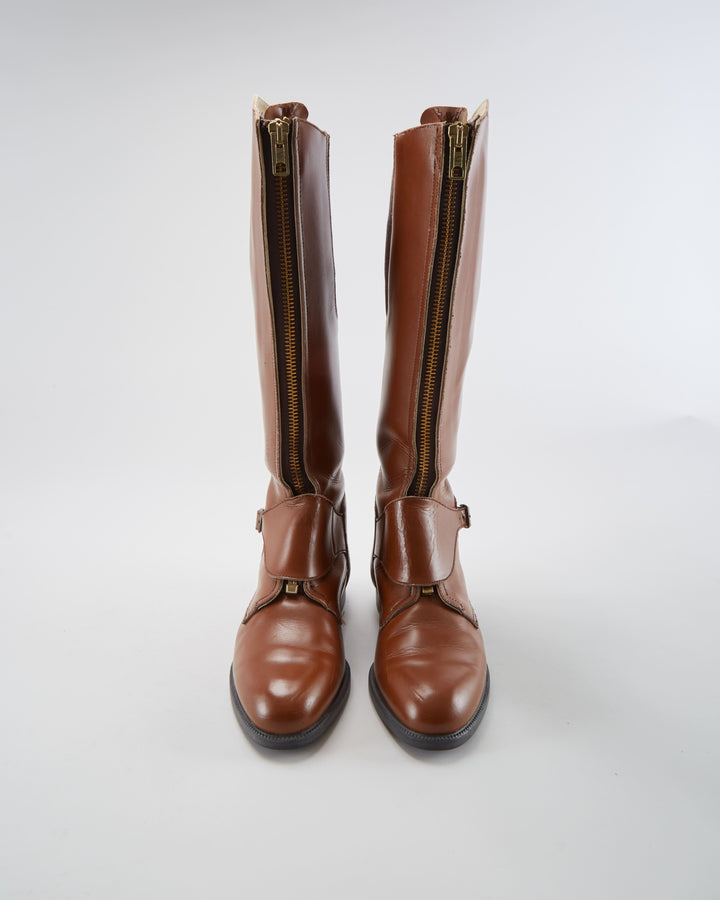 Vintage Brown Riding Boots - Mens UK 9