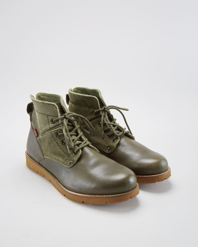 Levi's Leather Green Boots - Mens UK 8.5