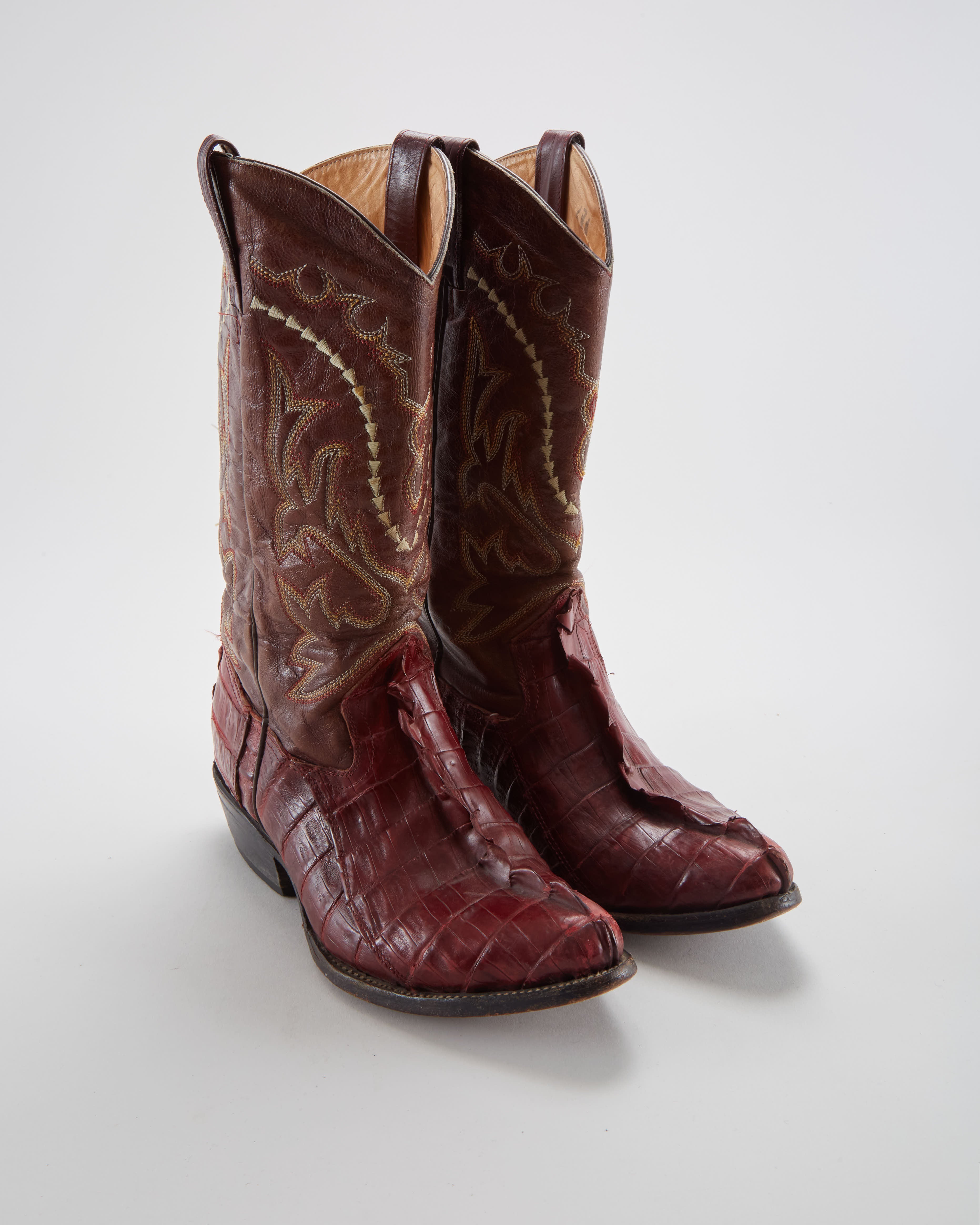 Vintage Burgundy Cowboy Boots - Mens UK 10