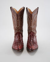 Vintage Burgundy Cowboy Boots - Mens UK 10