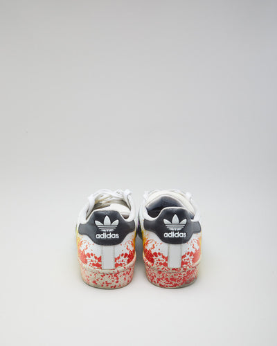 Adidas Rainbow Paint Splatter Superstars - Mens UK 9.5