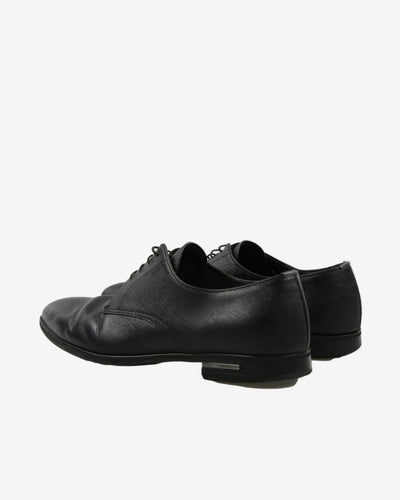 Prada Black Leather Suit Shoes - UK 7