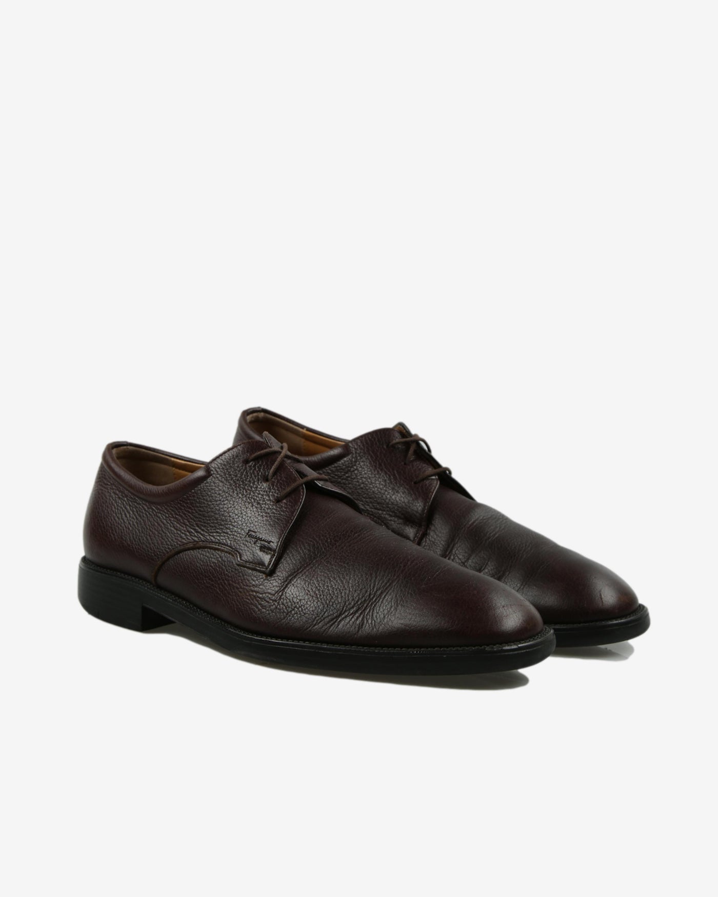 Salvatore Ferragamo Brown Leather Suit Shoes - UK 9