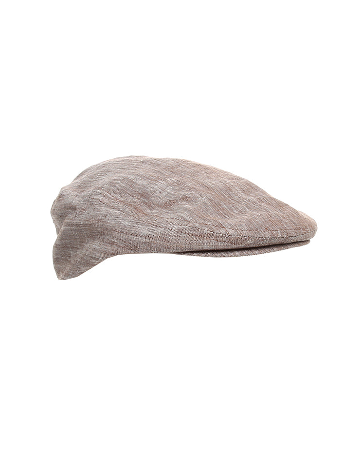Bailey Of Hollywood Brown And cream linen Flatcap - XL