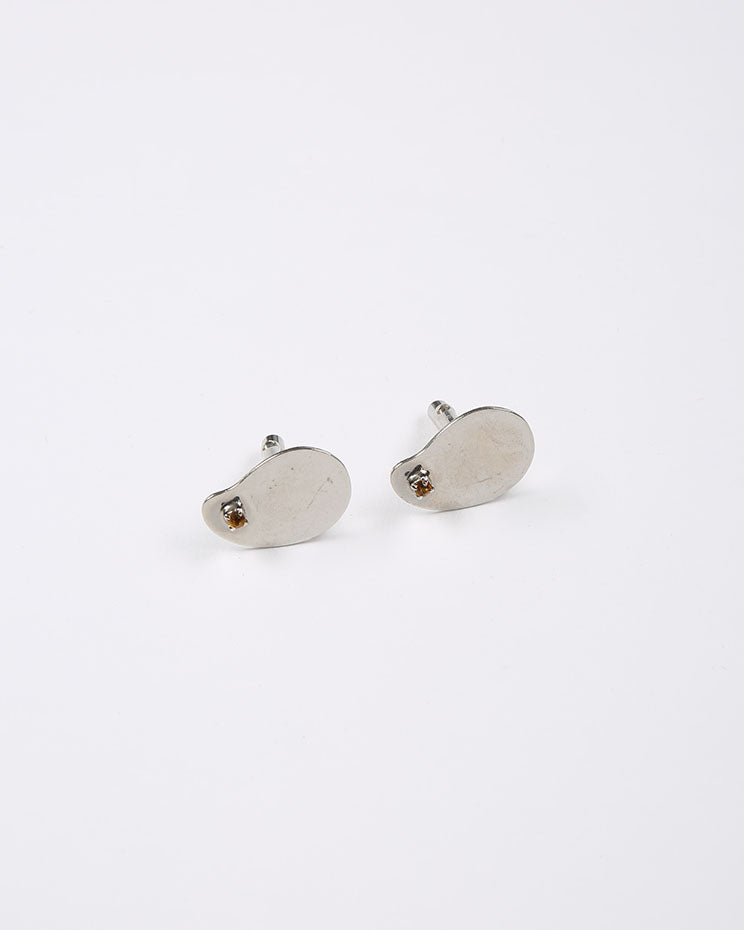 Silver Tone With Stone Cuff Links