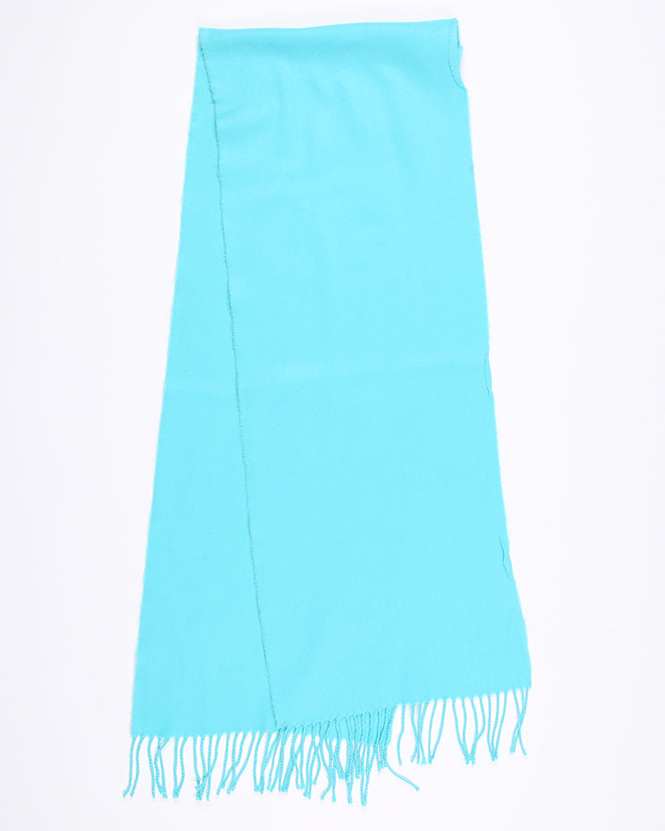 Vintage plain wool scarf with tassels