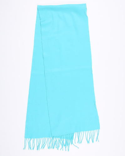 Vintage plain wool scarf with tassels