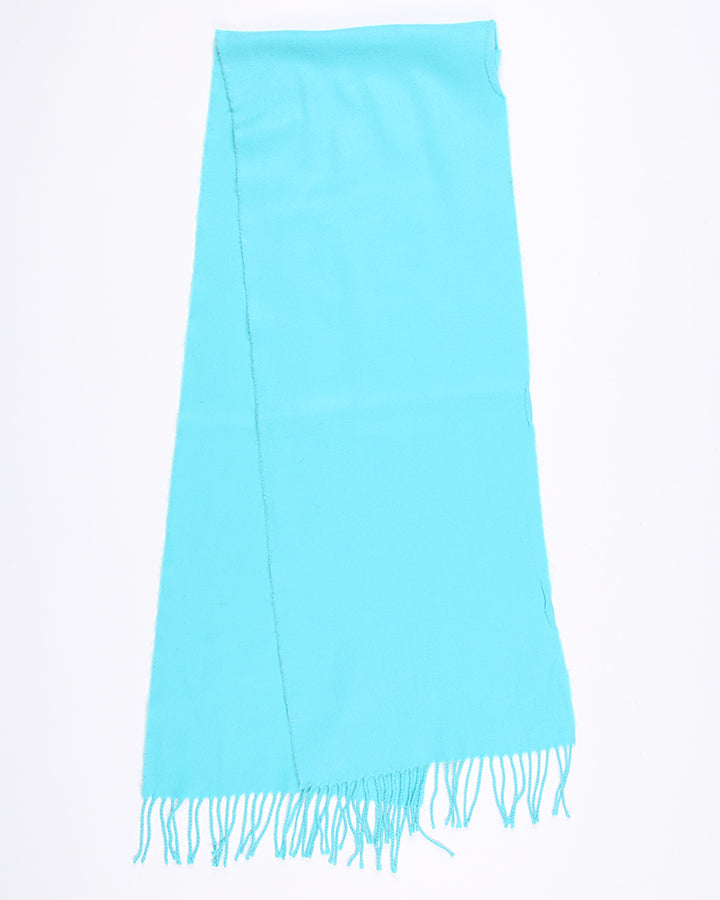 Vintage plain wool scarf with tassels