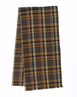 Vintage wool check scarf with fringing