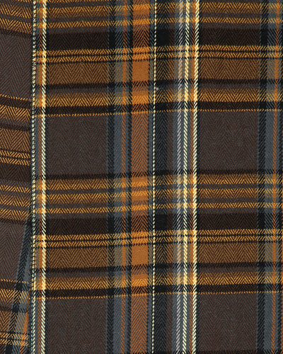 Vintage wool check scarf with fringing