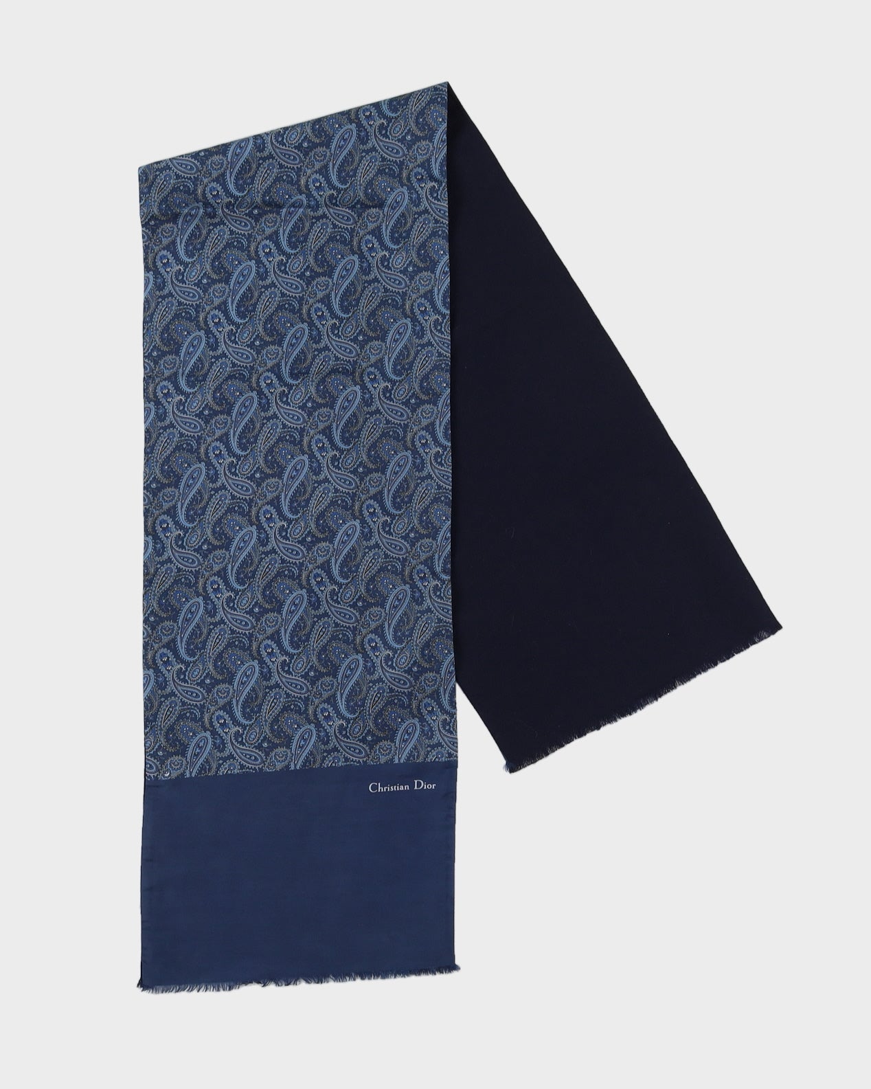 Dior blue paisley patterned dinner scarf