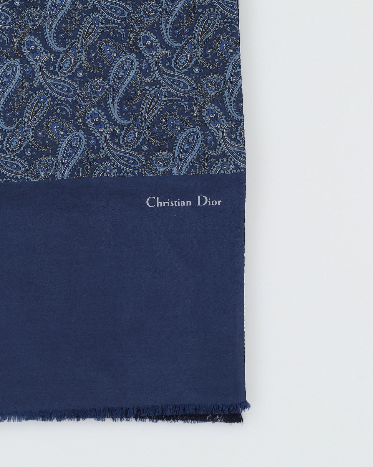 Dior blue paisley patterned dinner scarf