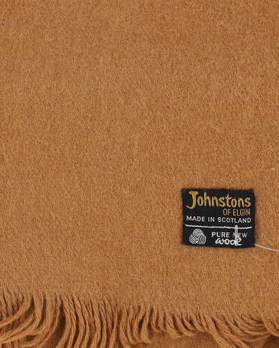 Vintage Johnstons Of Elgin Brown Wool Scarf