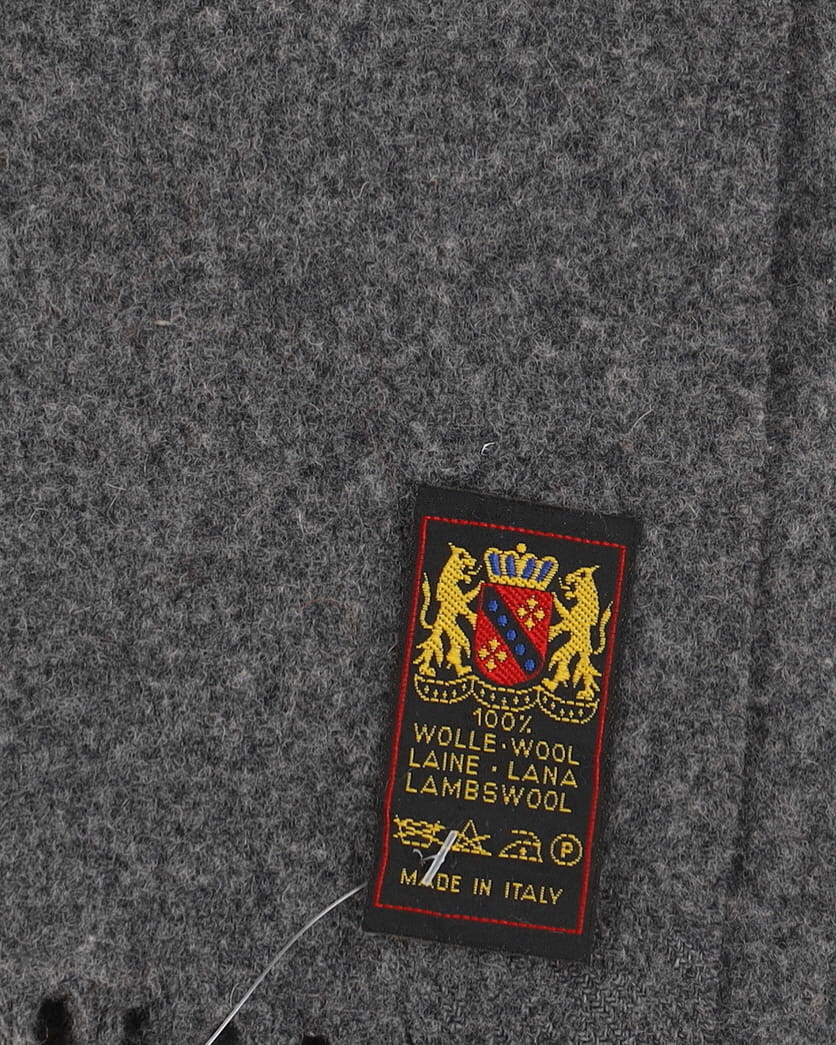 Burton Made In Italy Grey Wool Scarf