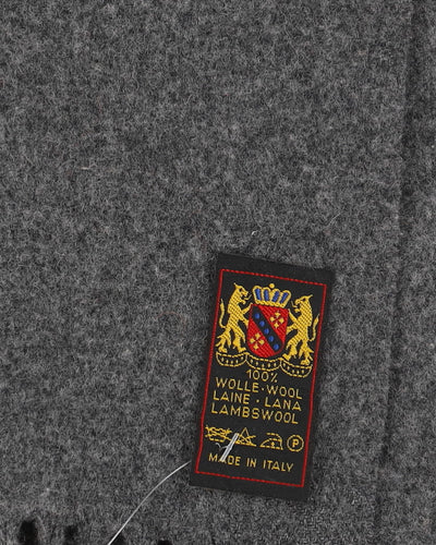 Burton Made In Italy Grey Wool Scarf