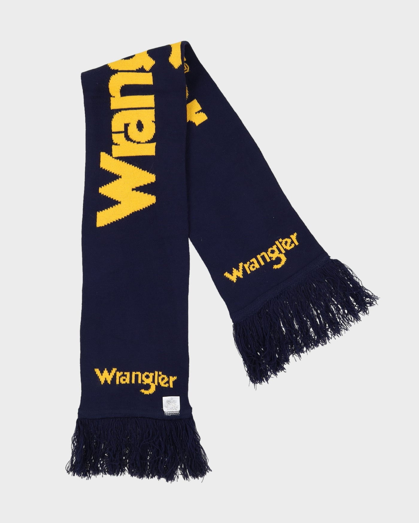 Wrangler Navy Blue Logo Wool Blend Scarf - One Size
