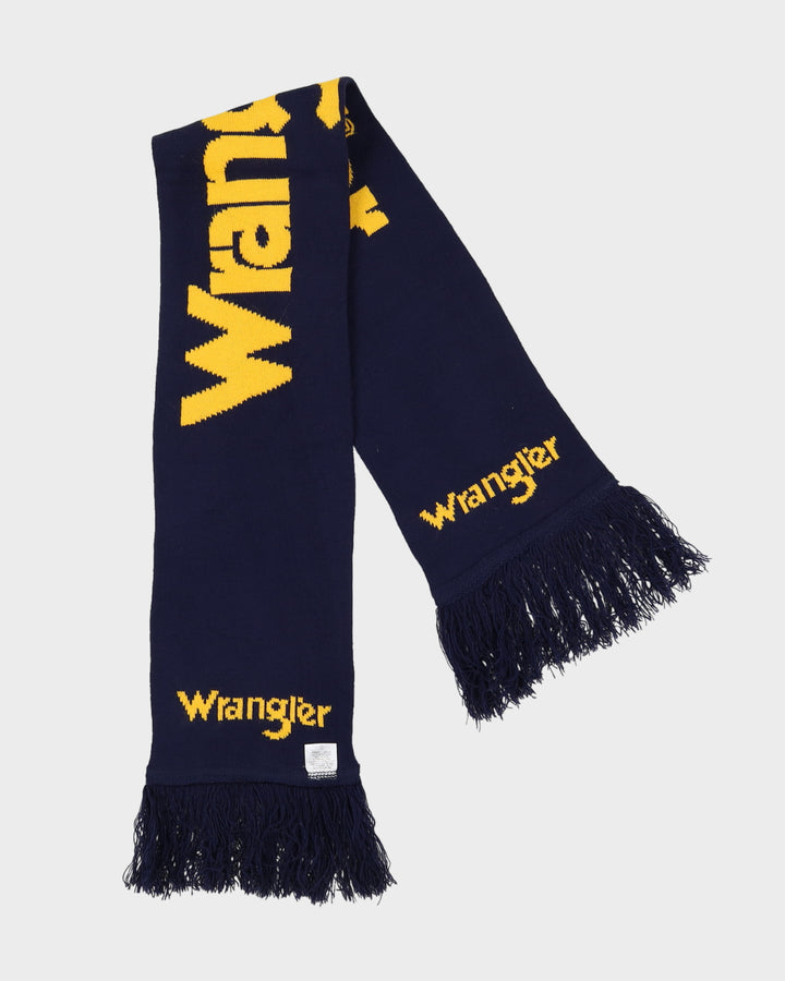 Wrangler Navy Blue Logo Wool Blend Scarf - One Size