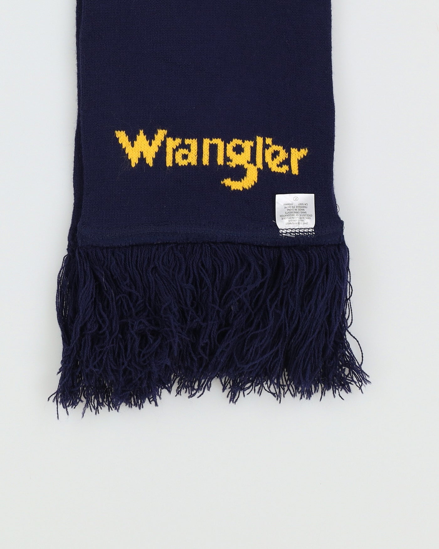Wrangler Navy Blue Logo Wool Blend Scarf - One Size