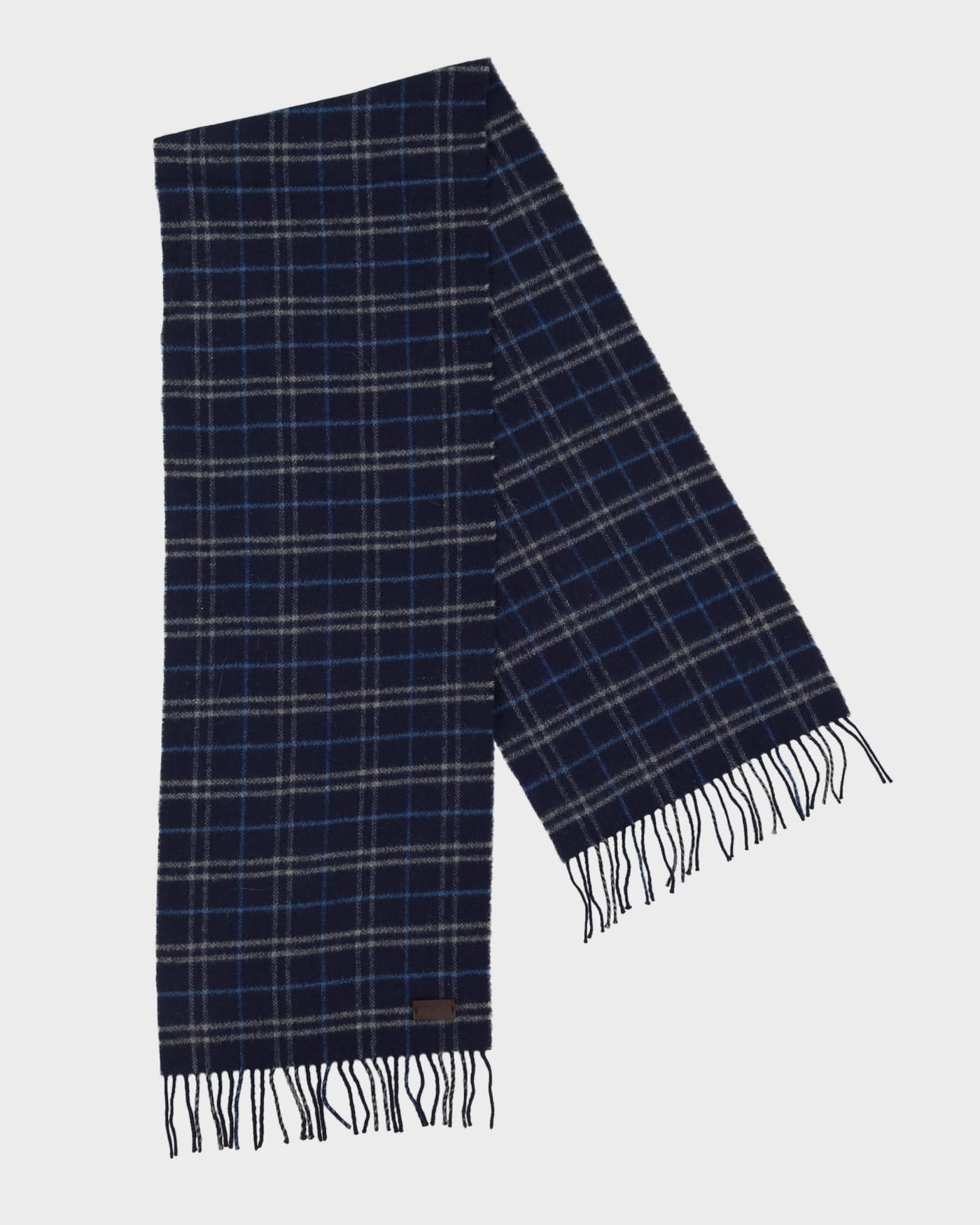 Coach Blue Plaid Wool Scarf