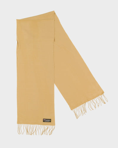 Beige Cashmere Fringed Scarf