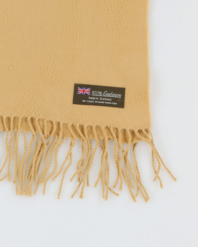 Beige Cashmere Fringed Scarf