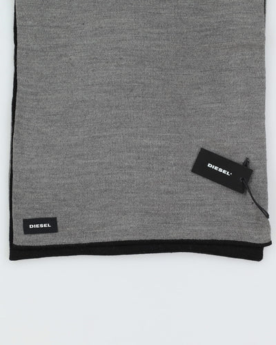 Diesel Black Logo Knitted Scarf