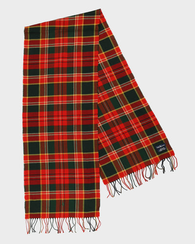 Ralph Lauren Green And Red Checked Scarf