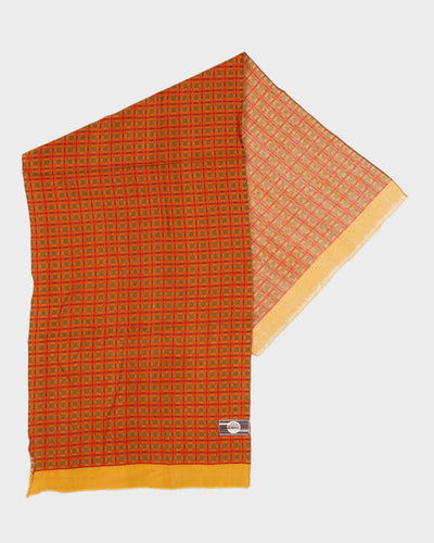 Deadstock 1980s Orange Checked Scarf