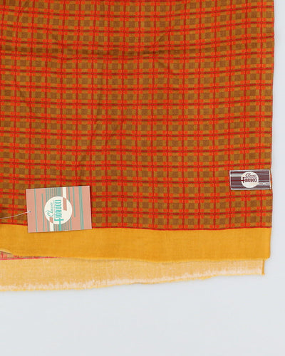 Deadstock 1980s Orange Checked Scarf