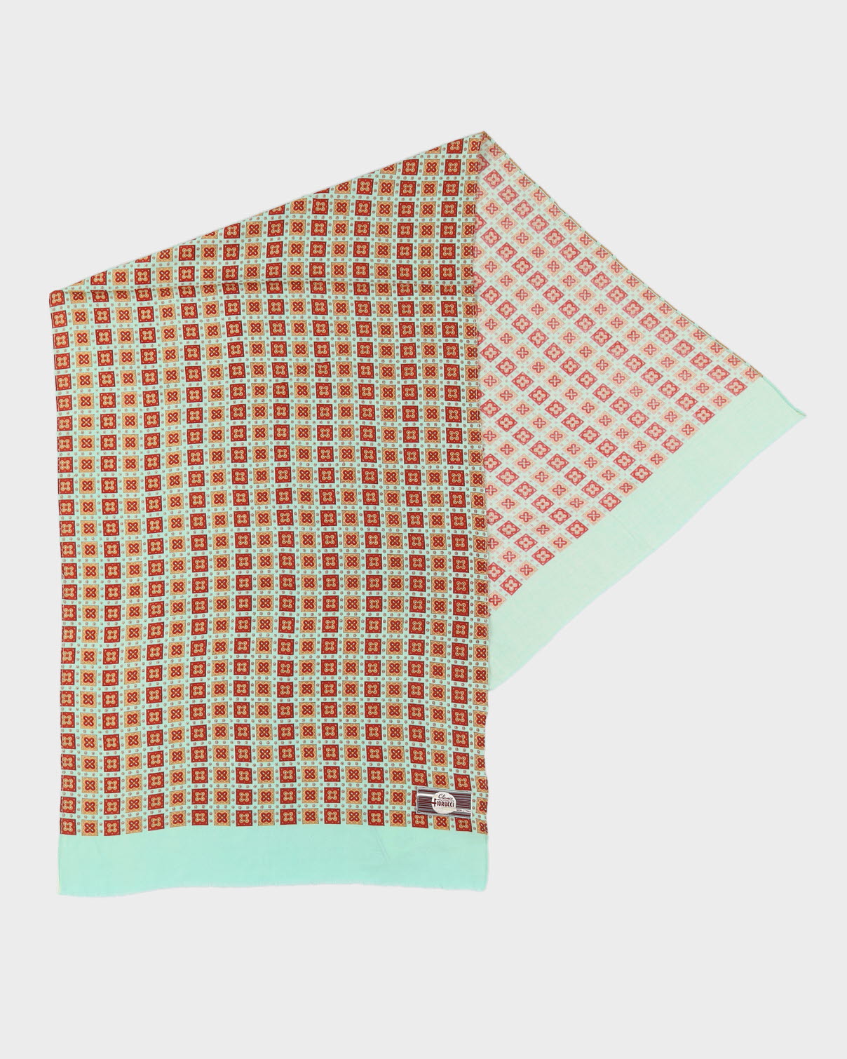 Deadstock 1980s Minty Checked Scarf