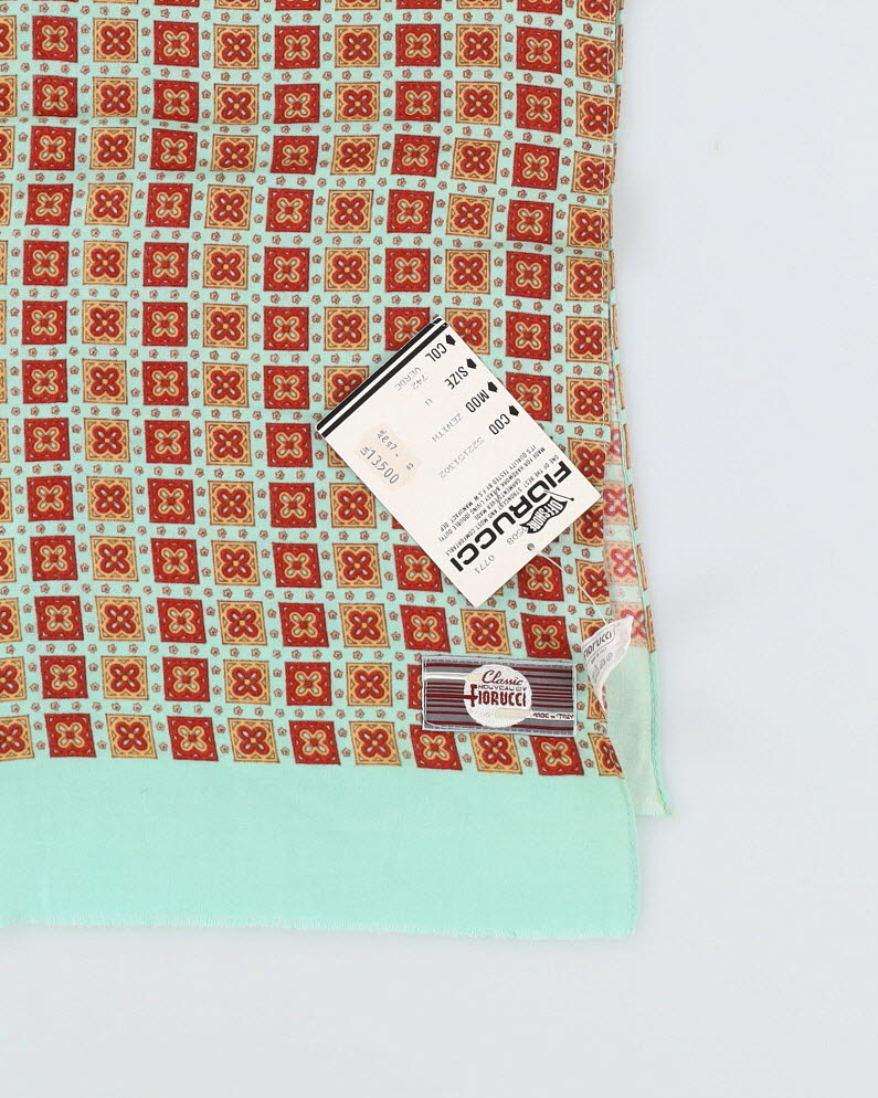 Deadstock 1980s Minty Checked Scarf